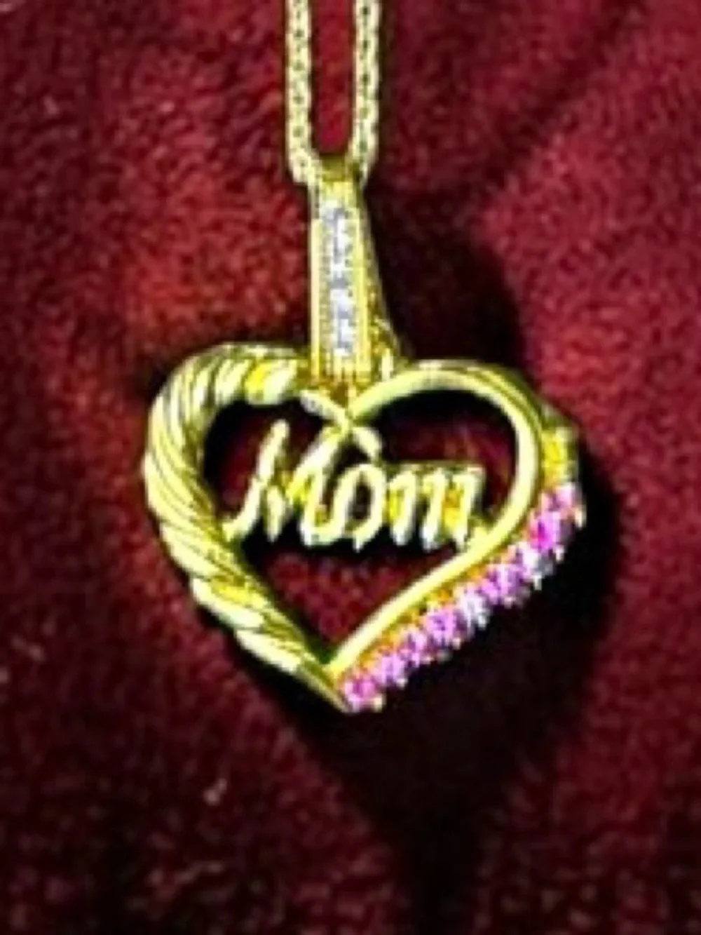 Stunning Simulated Pink Tourmaline Mom Necklace | Adjustable Mom Necklace